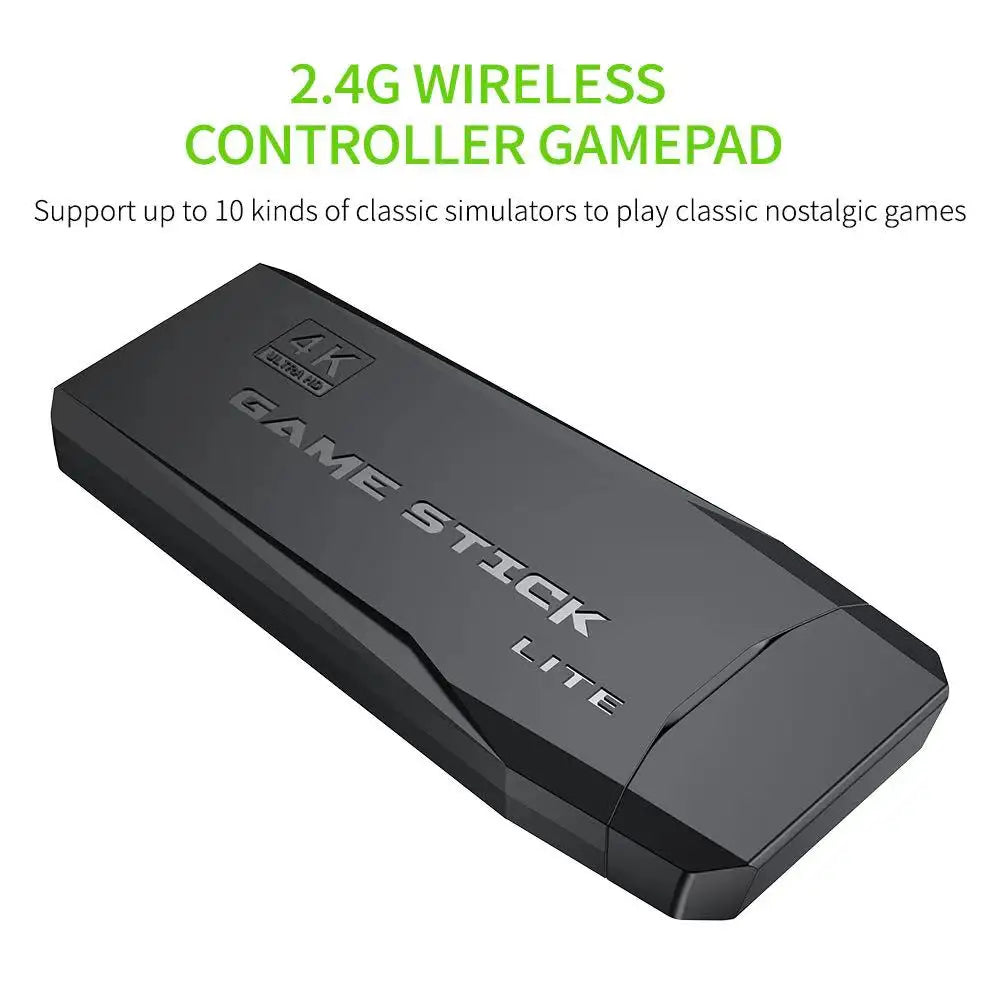 M8 Retro Game Stick Console with 2.4G Dual Wireless Controllers, 4K Output, 64GB, Preloaded 10,000+ Games
