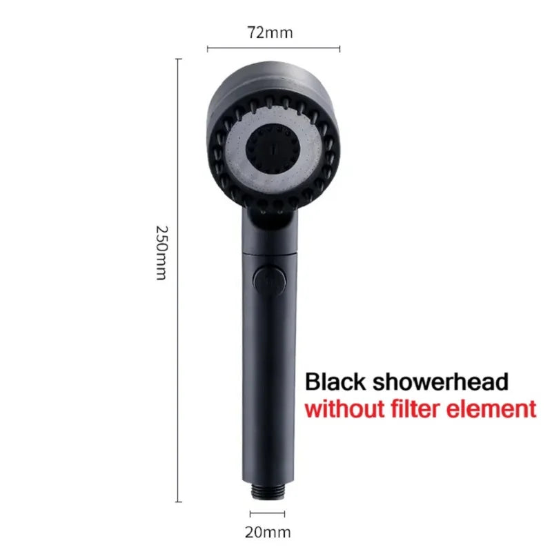 High-Pressure Filtered Shower Head with 3 Spray Modes & Built-in Massage Brush – Rainfall Bathroom Faucet Accessory