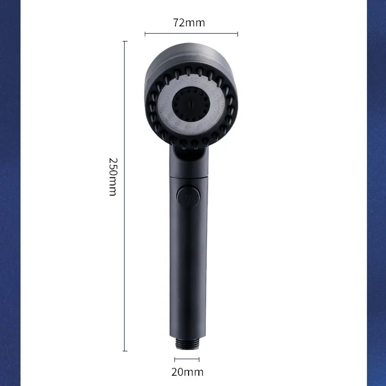 High-Pressure Filtered Shower Head with 3 Spray Modes & Built-in Massage Brush – Rainfall Bathroom Faucet Accessory