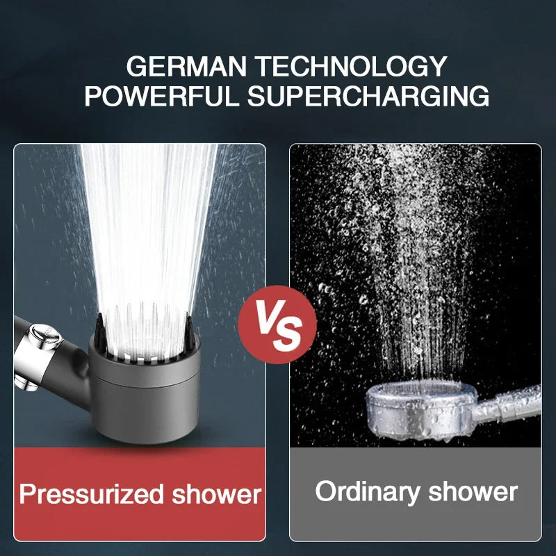 High-Pressure Filtered Shower Head with 3 Spray Modes & Built-in Massage Brush – Rainfall Bathroom Faucet Accessory