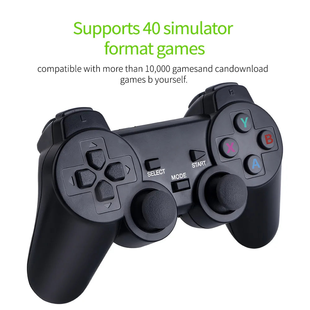 M8 Retro Game Stick Console with 2.4G Dual Wireless Controllers, 4K Output, 64GB, Preloaded 10,000+ Games