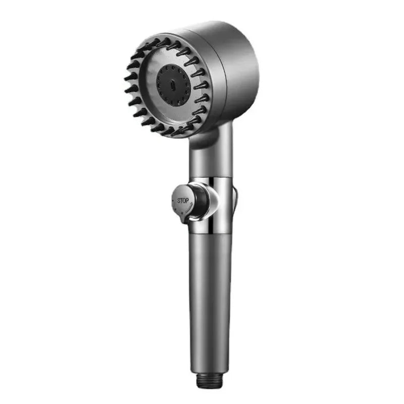 High-Pressure Filtered Shower Head with 3 Spray Modes & Built-in Massage Brush – Rainfall Bathroom Faucet Accessory